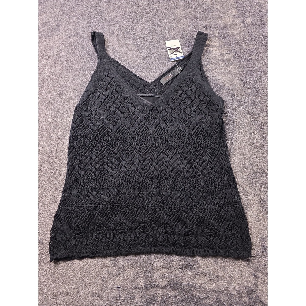 Lauren Ralph Lauren Pointelle Crochet Sweater Shirt Womens XL Whimsigoth‎ Artsy